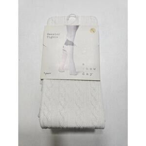 A New Day Women's Tights 1 Pair Almond Cream S/M Cable Knit